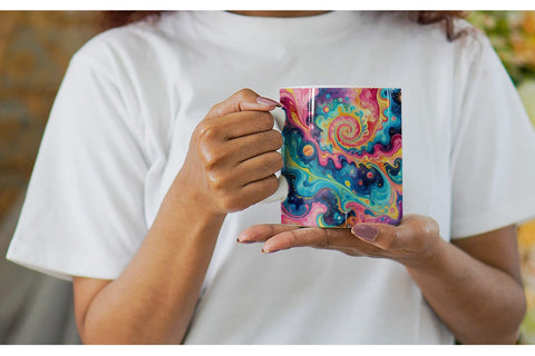 Mug Wrap Abstract Watercolor Swirl Sublimation artnoy 