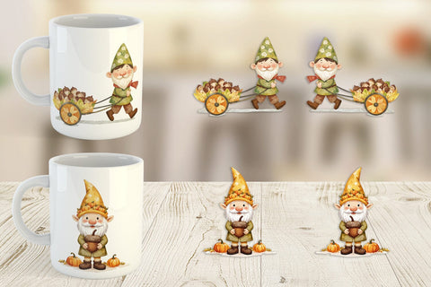 Mug Wrap Acorn Gnome Delivery Sublimation artnoy 