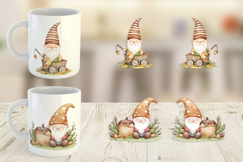 Mug Wrap Acorn Gnome Delivery Sublimation artnoy 