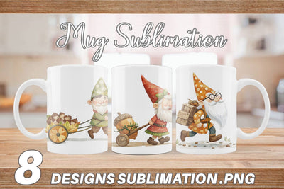 Mug Wrap Acorn Gnome Delivery Sublimation artnoy 