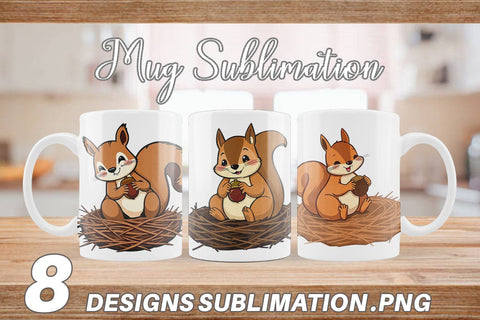 Mug Wrap Acorn Squirrel Sublimation artnoy 