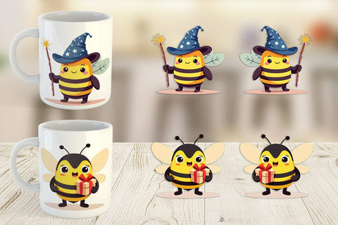 Mug Wrap Adorable Bee Sublimation artnoy 