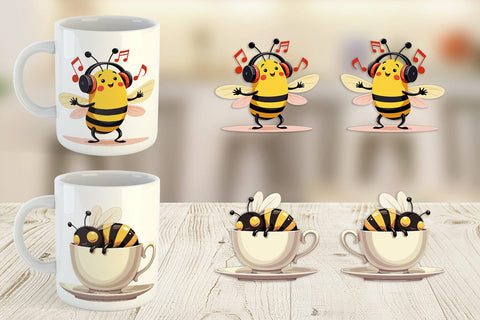 Mug Wrap Adorable Bee Sublimation artnoy 