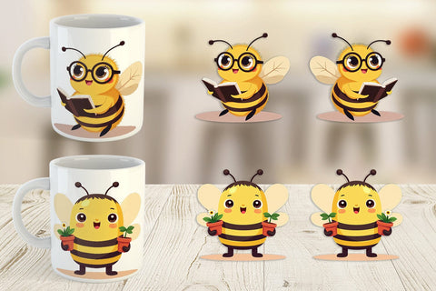 Mug Wrap Adorable Bee Sublimation artnoy 