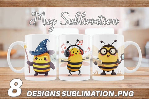 Mug Wrap Adorable Bee Sublimation artnoy 