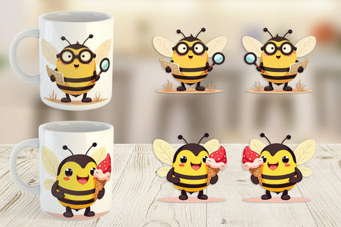 Mug Wrap Adorable Bee Sublimation artnoy 