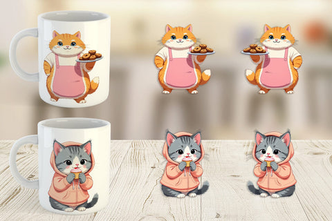 Mug Wrap Adorable Cat Sublimation artnoy 