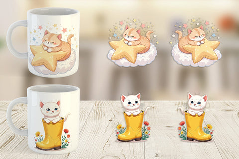 Mug Wrap Adorable Cat Sublimation artnoy 