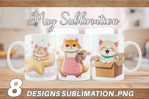 Mug Wrap Adorable Cat Sublimation artnoy 