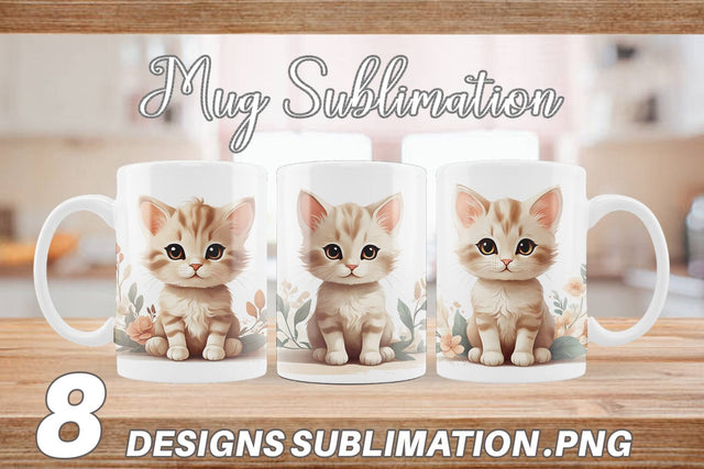 Mug Wrap Adorable Cute Cat Sublimation artnoy 