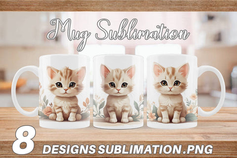 Mug Wrap Adorable Cute Cat Sublimation artnoy 