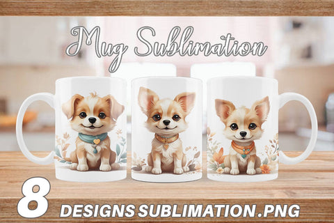 Mug Wrap Adorable Cute Dog Sublimation artnoy 