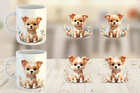 Mug Wrap Adorable Cute Dog Sublimation artnoy 