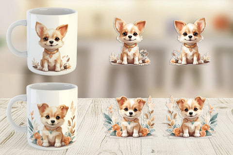 Mug Wrap Adorable Cute Dog Sublimation artnoy 