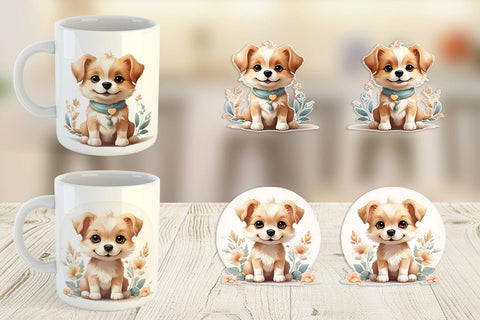 Mug Wrap Adorable Cute Dog Sublimation artnoy 