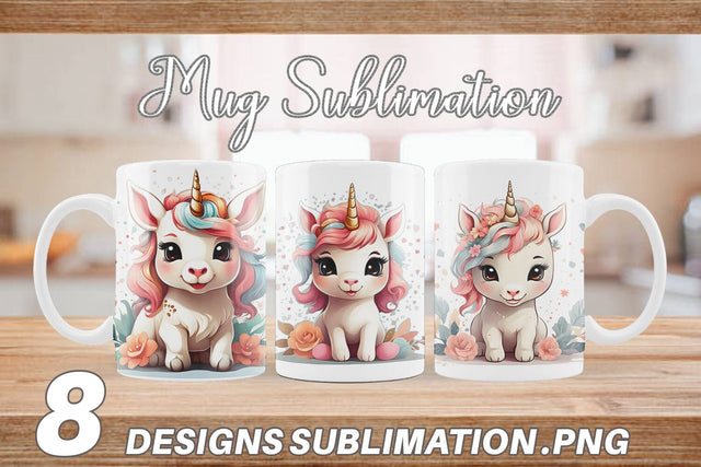 Mug Wrap Adorable Cute Unicorn Sublimation artnoy 