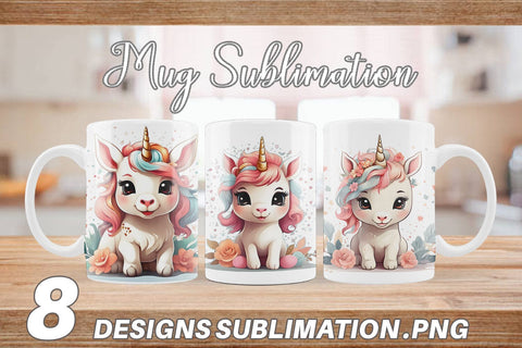 Mug Wrap Adorable Cute Unicorn Sublimation artnoy 