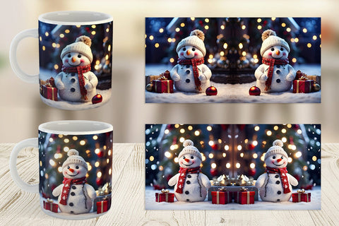 Mug Wrap Adorable Snowman Christmas Sublimation artnoy 
