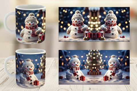 Mug Wrap Adorable Snowman Christmas Sublimation artnoy 