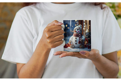 Mug Wrap Adorable Snowman Christmas Sublimation artnoy 