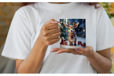 Mug Wrap Adorable Snowy Deer Sublimation artnoy 