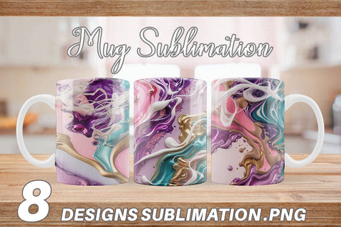 Mug Wrap Alcohol Ink Painting Sublimation artnoy 