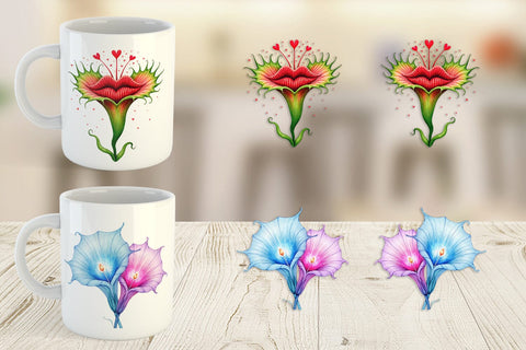 Mug Wrap Alien Botany Cosmic Love Flora Sublimation artnoy 