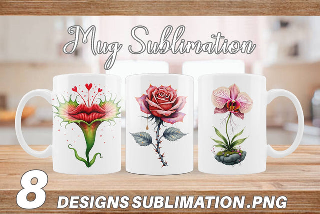 Mug Wrap Alien Botany Cosmic Love Flora Sublimation artnoy 