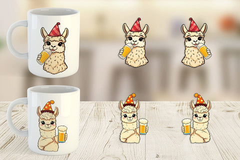 Mug Wrap Alpaca Beer Day Sublimation artnoy 
