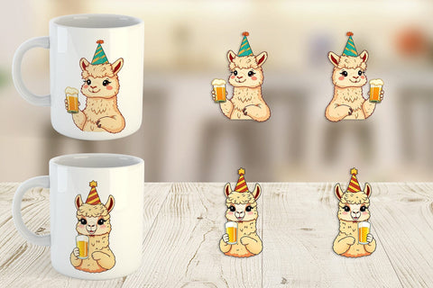 Mug Wrap Alpaca Beer Day Sublimation artnoy 