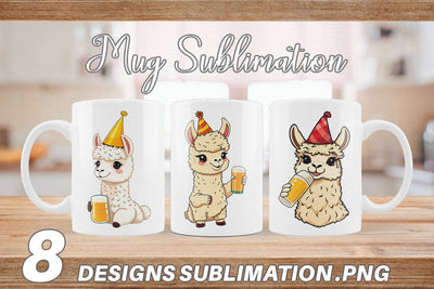 Mug Wrap Alpaca Beer Day Sublimation artnoy 