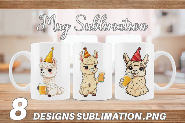 Mug Wrap Alpaca Beer Day Sublimation artnoy 