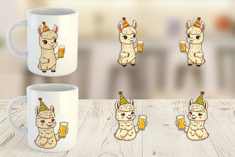 Mug Wrap Alpaca Beer Day Sublimation artnoy 