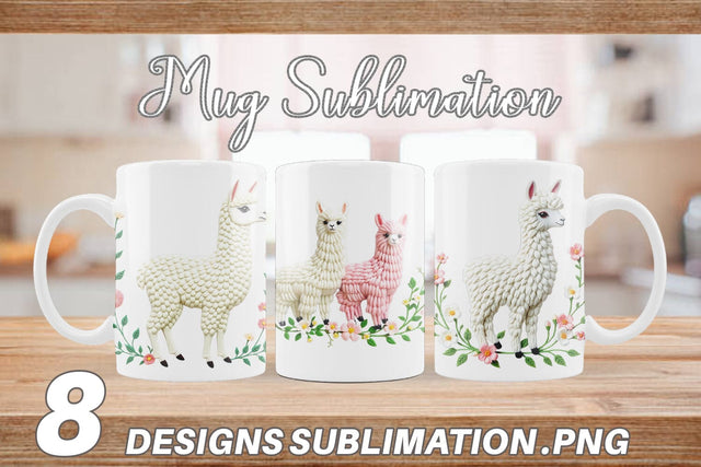 Mug Wrap Alpaca Embroidery Sublimation artnoy 