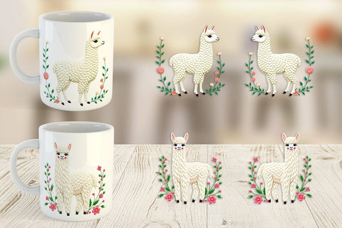 Mug Wrap Alpaca Embroidery Sublimation artnoy 