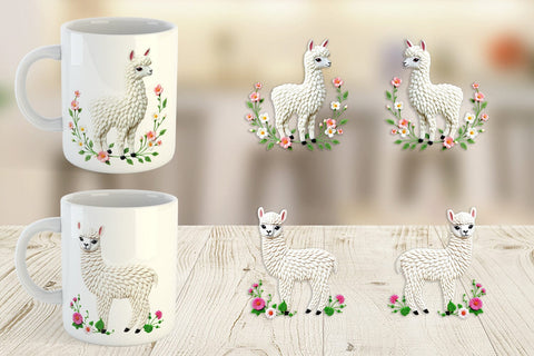 Mug Wrap Alpaca Embroidery Sublimation artnoy 