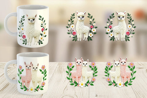 Mug Wrap Alpaca Embroidery Sublimation artnoy 