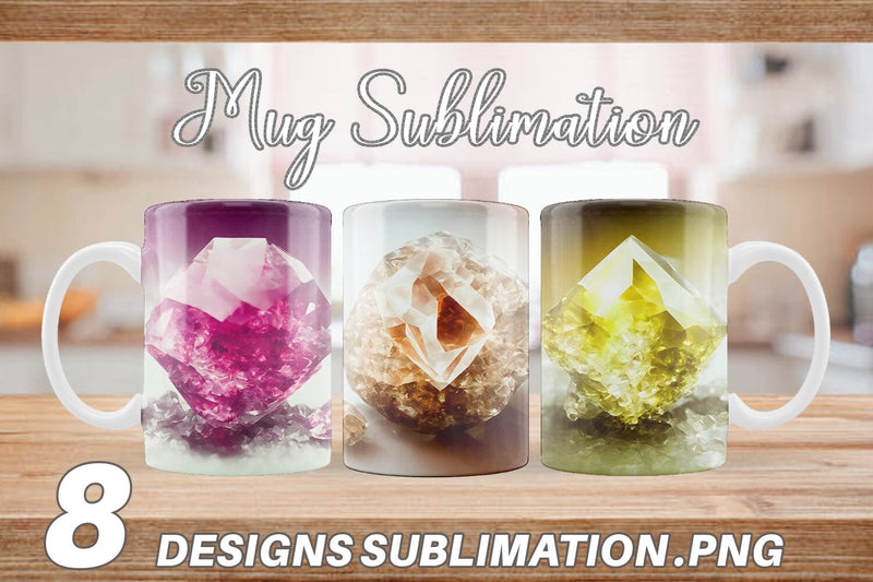 Mug Wrap Amethyst Crystal Sublimation artnoy 