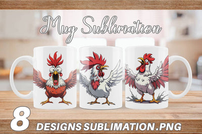 Mug Wrap Angry Rooster Sublimation artnoy 