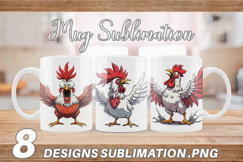 Mug Wrap Angry Rooster Sublimation artnoy 