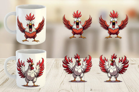 Mug Wrap Angry Rooster Sublimation artnoy 