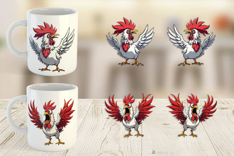 Mug Wrap Angry Rooster Sublimation artnoy 