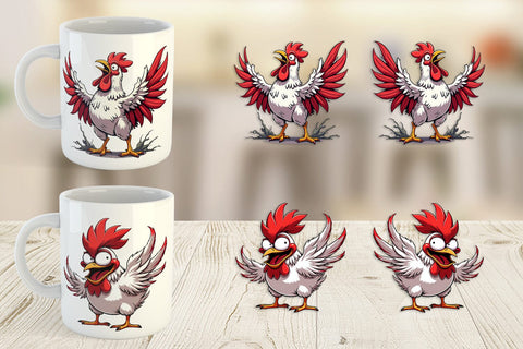 Mug Wrap Angry Rooster Sublimation artnoy 
