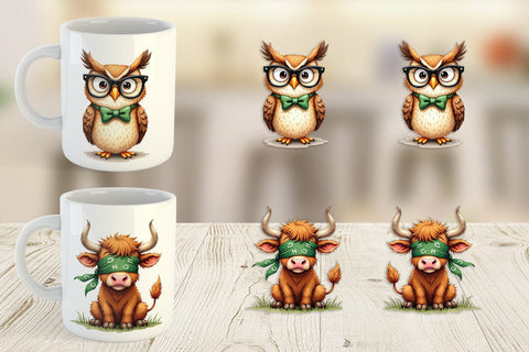 Mug Wrap Annoyed Retro Animals Sublimation artnoy 