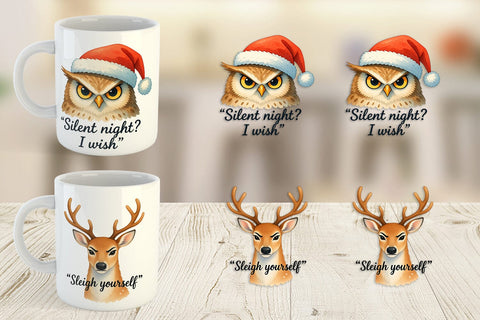 Mug Wrap Anti Christmas Grumpy Sublimation artnoy 