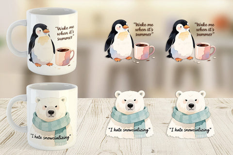 Mug Wrap Anti Christmas Grumpy Sublimation artnoy 