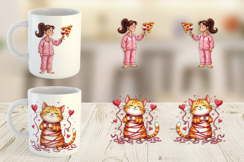 Mug Wrap Anti-Valentine's Sassy Singles Watercolor Sublimation artnoy 