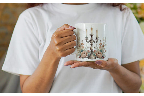 Mug Wrap Antique Candlestick Sublimation artnoy 