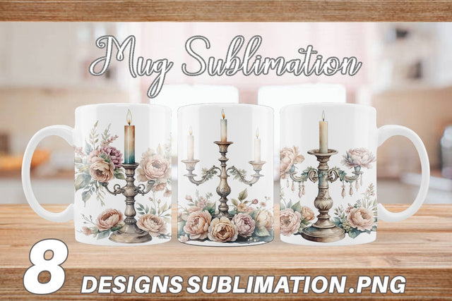 Mug Wrap Antique Candlestick Sublimation artnoy 
