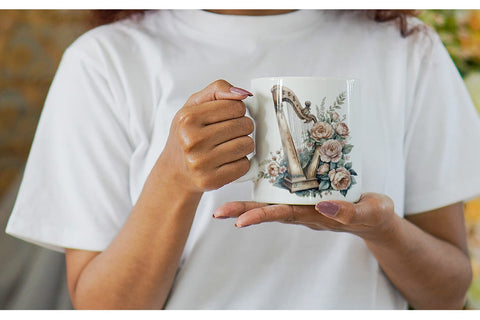 Mug Wrap Antique Harp Sublimation artnoy 